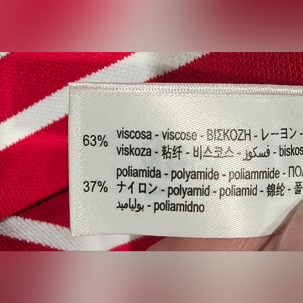 Zara Cropped Red And White Striped Tee Size Medium - Picture 6 of 6